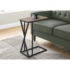 Monarch Specialties Accent Table - 25"H / Dark Taupe / Black Metal I 3249